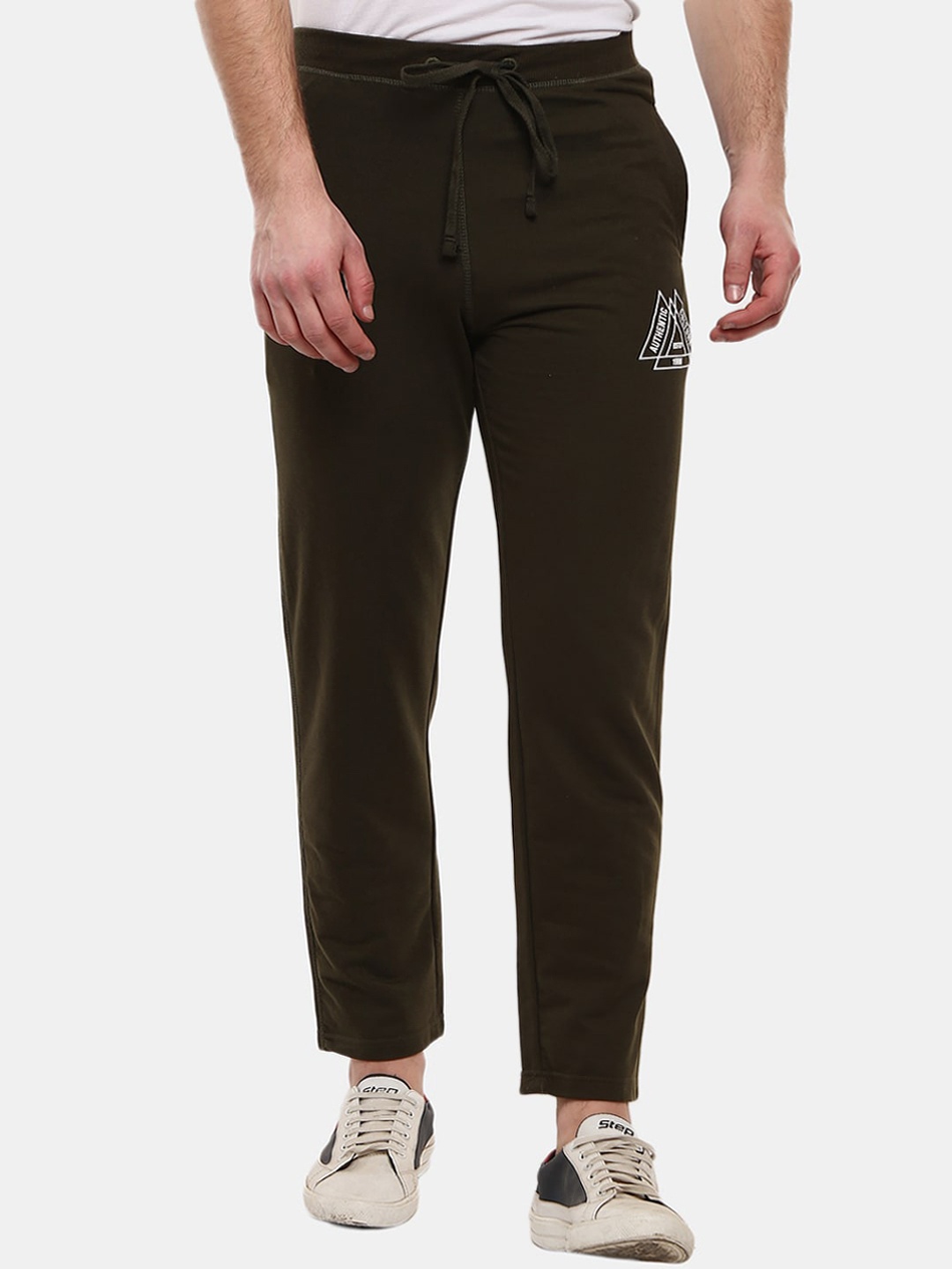 

V-Mart Men Olive Solid Cotton Track Pants