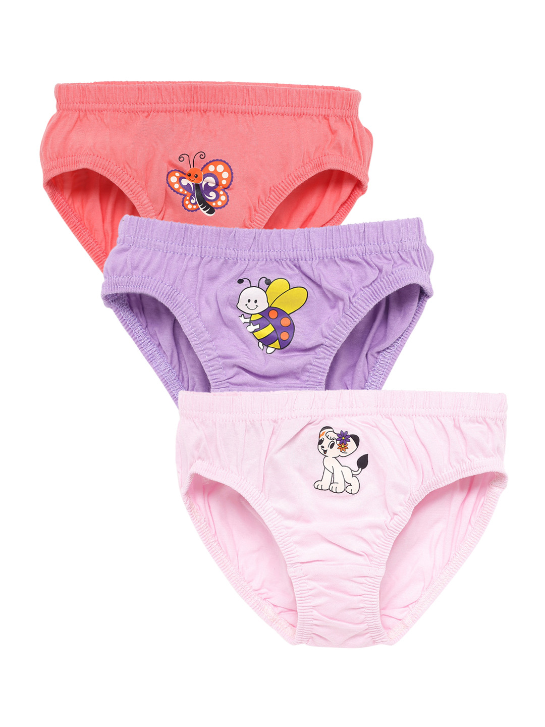 

SAVAGE Girls Pack Of 3 Pink & Purple Printed Basic Briefs-SVG-Girl-Panty-INEL-70cm-Pk-3