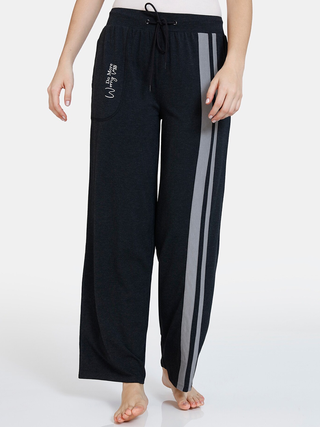 

Zivame Women Black Solid Lounge Pants
