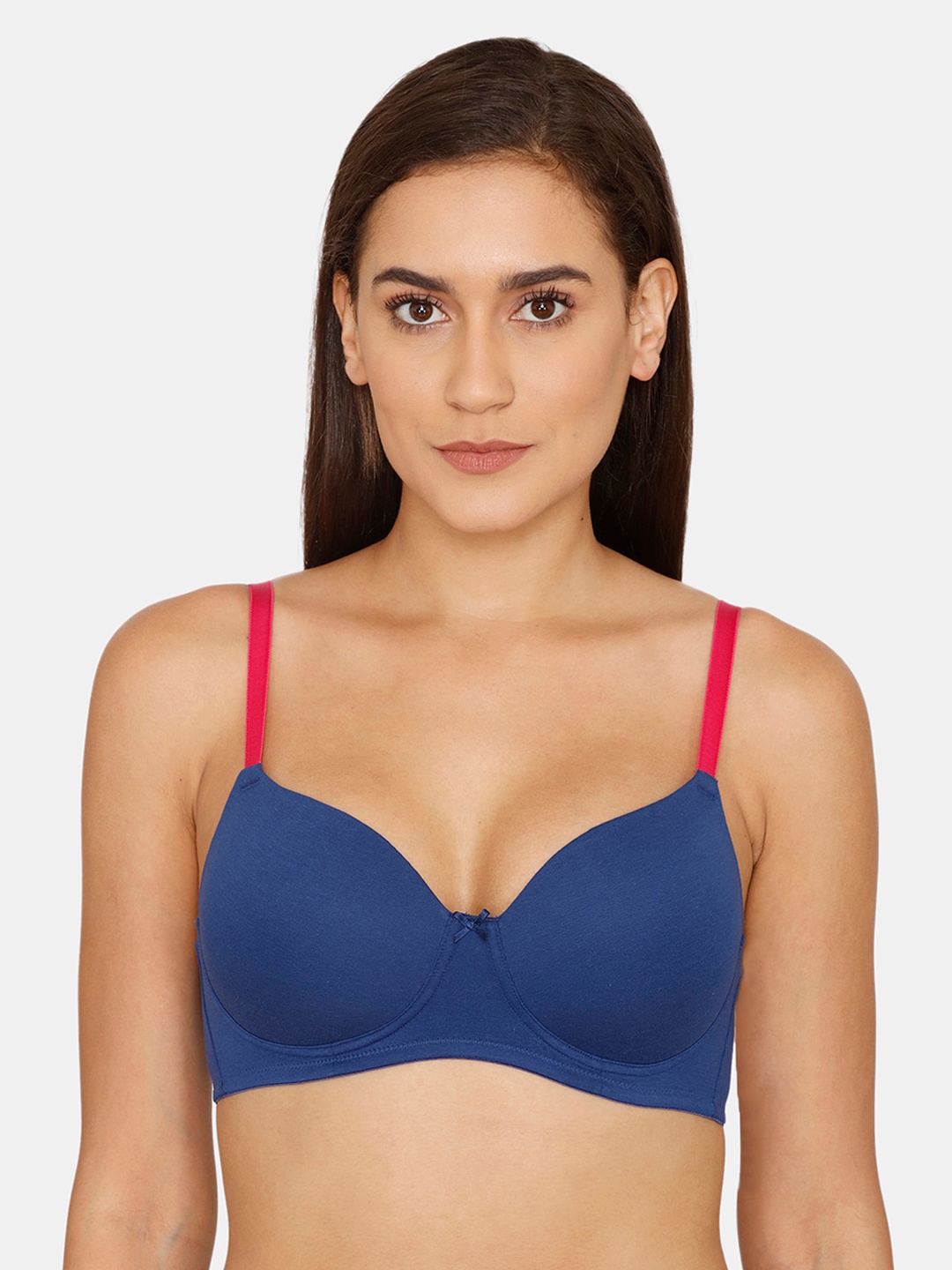 

Zivame Women Blue & Pink Bra Heavily Padded