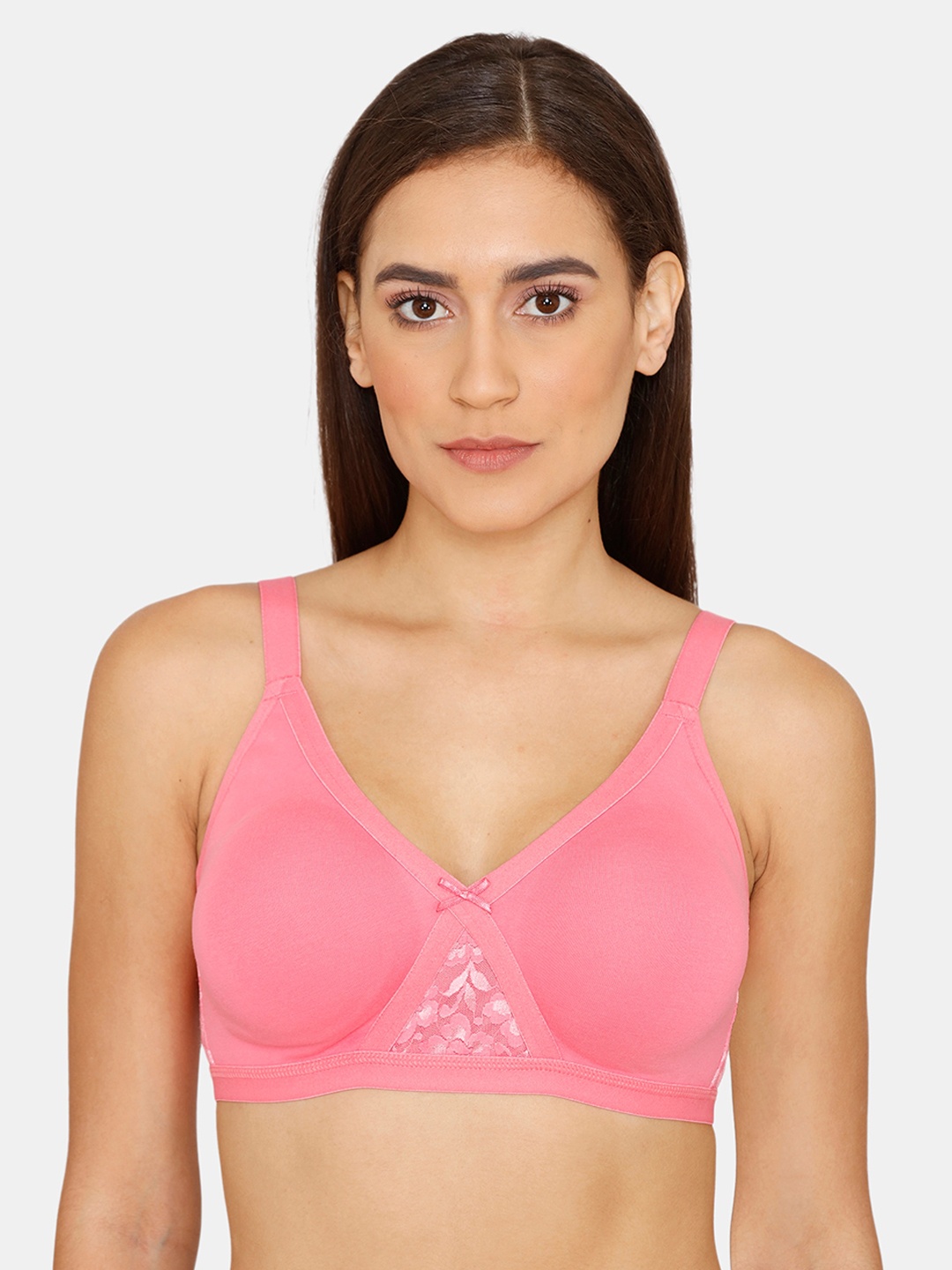 

Zivame Pink Non-Padded Pure Cotton Everyday Bra