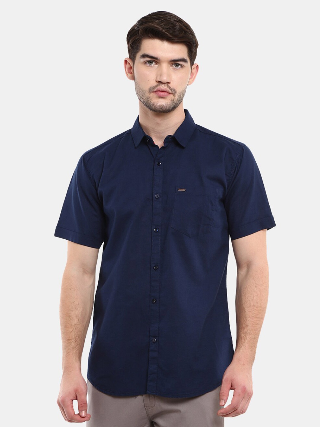 

V-Mart Men Navy Blue Classic Casual Shirt