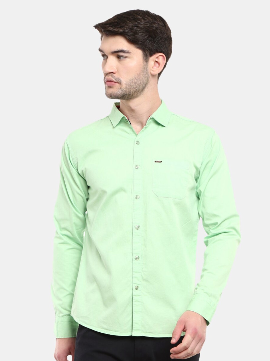 

V-Mart Men Green Classic Slim Fit Casual Shirt