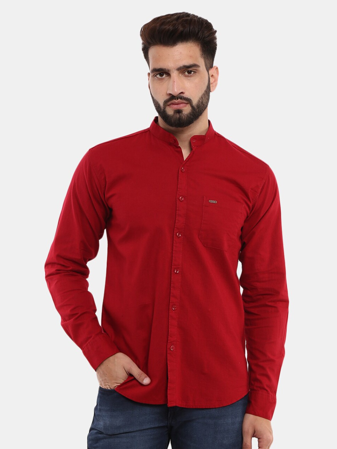 

V-Mart Men Maroon Classic Full Sleeve Casual Shirt