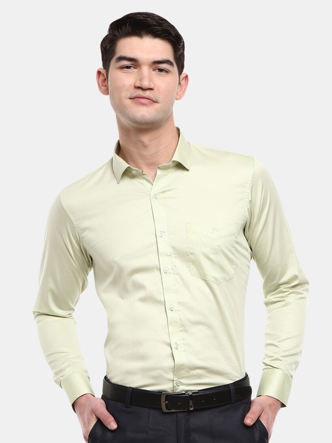 

V-Mart Men Sea Green Classic Formal Shirt