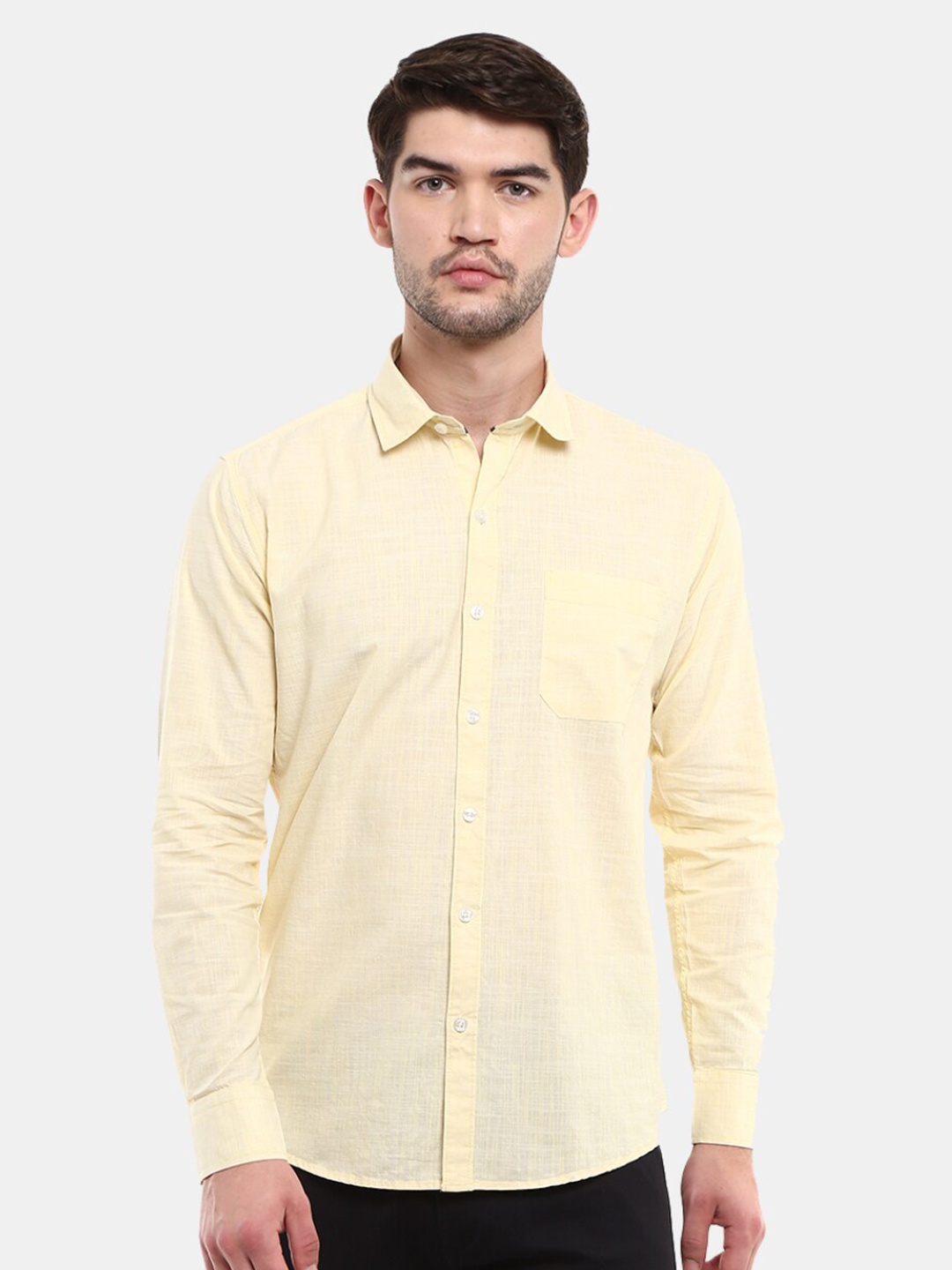 

V-Mart Men Yellow Classic Casual Shirt