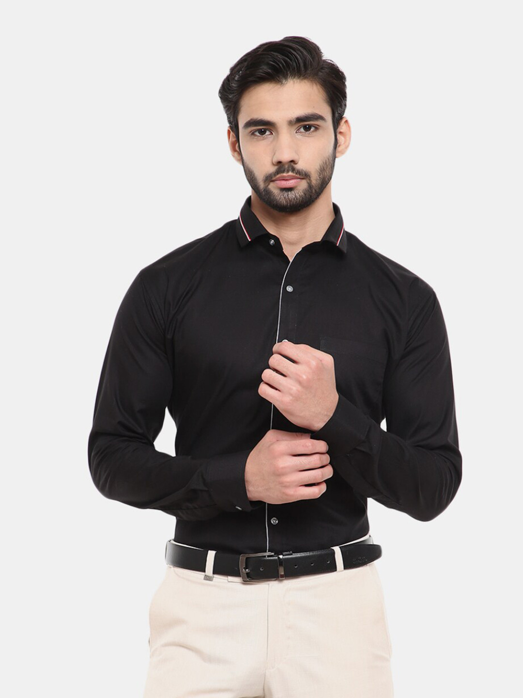 

V-Mart Men Black Classic Party Shirt
