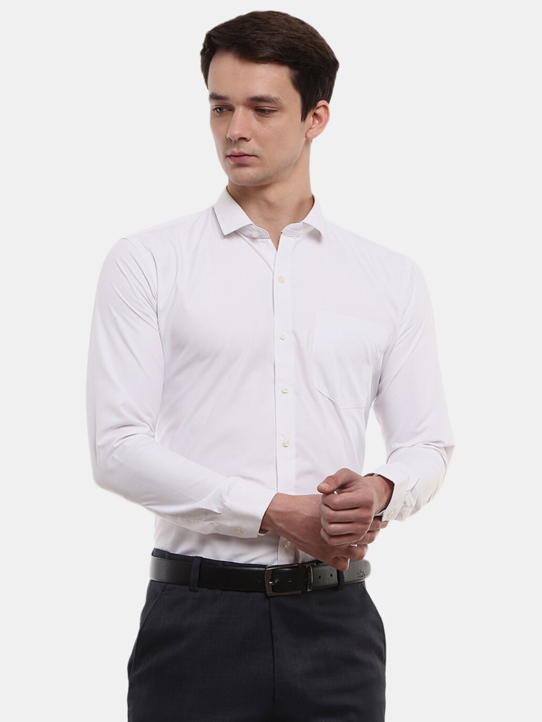 

J White by Vmart Men White Classic Printed Formal Shirt