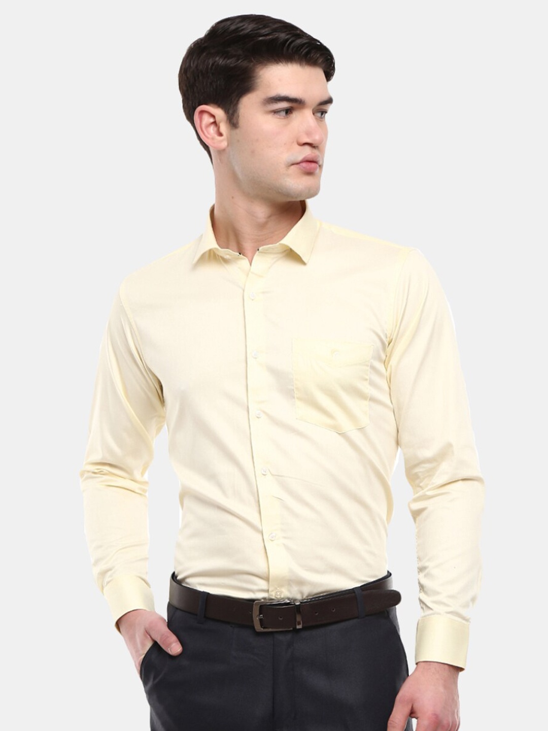 

V-Mart Men Yellow Classic Formal Shirt