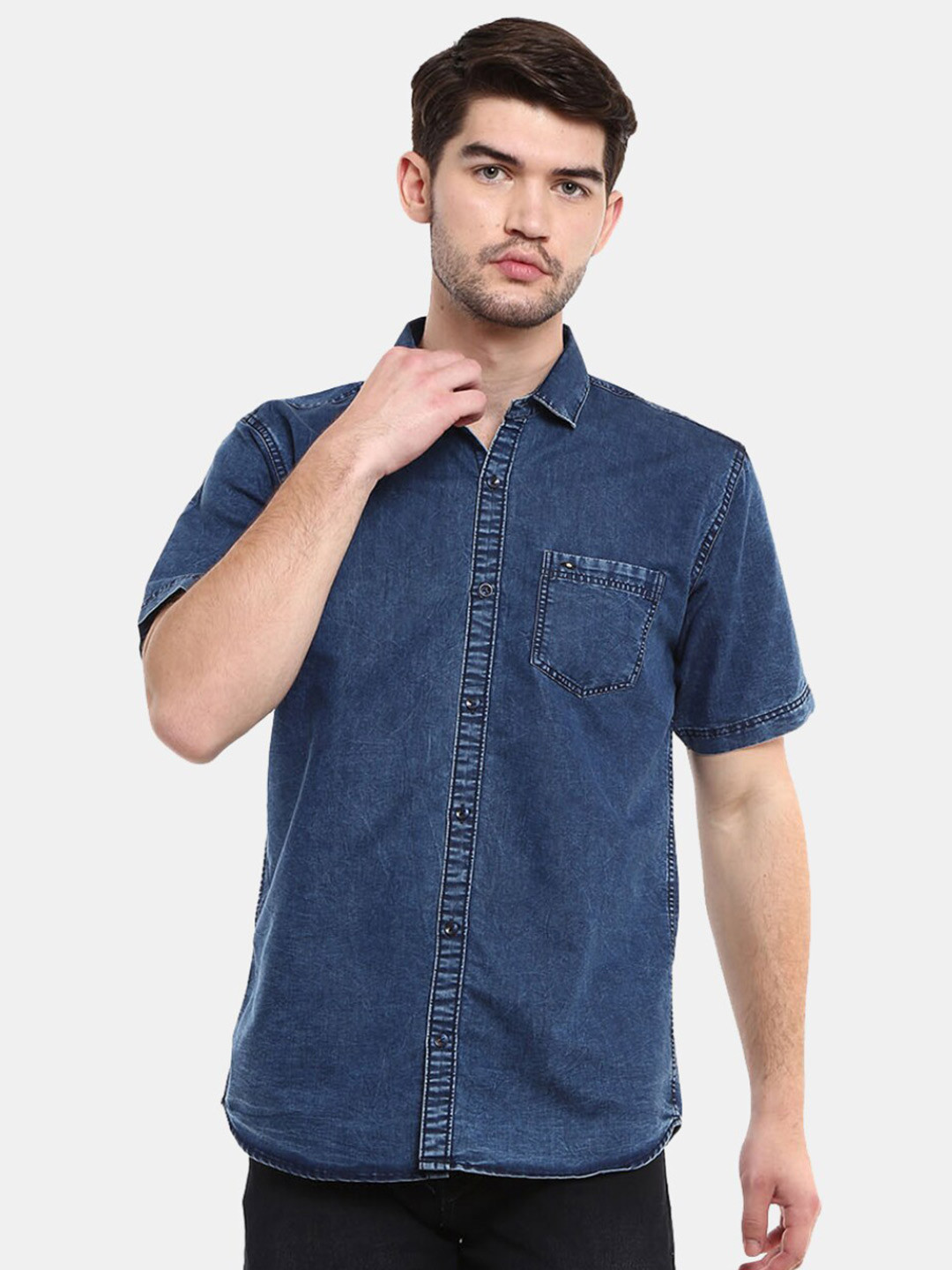 

V-Mart Men Blue Classic Casual Shirt