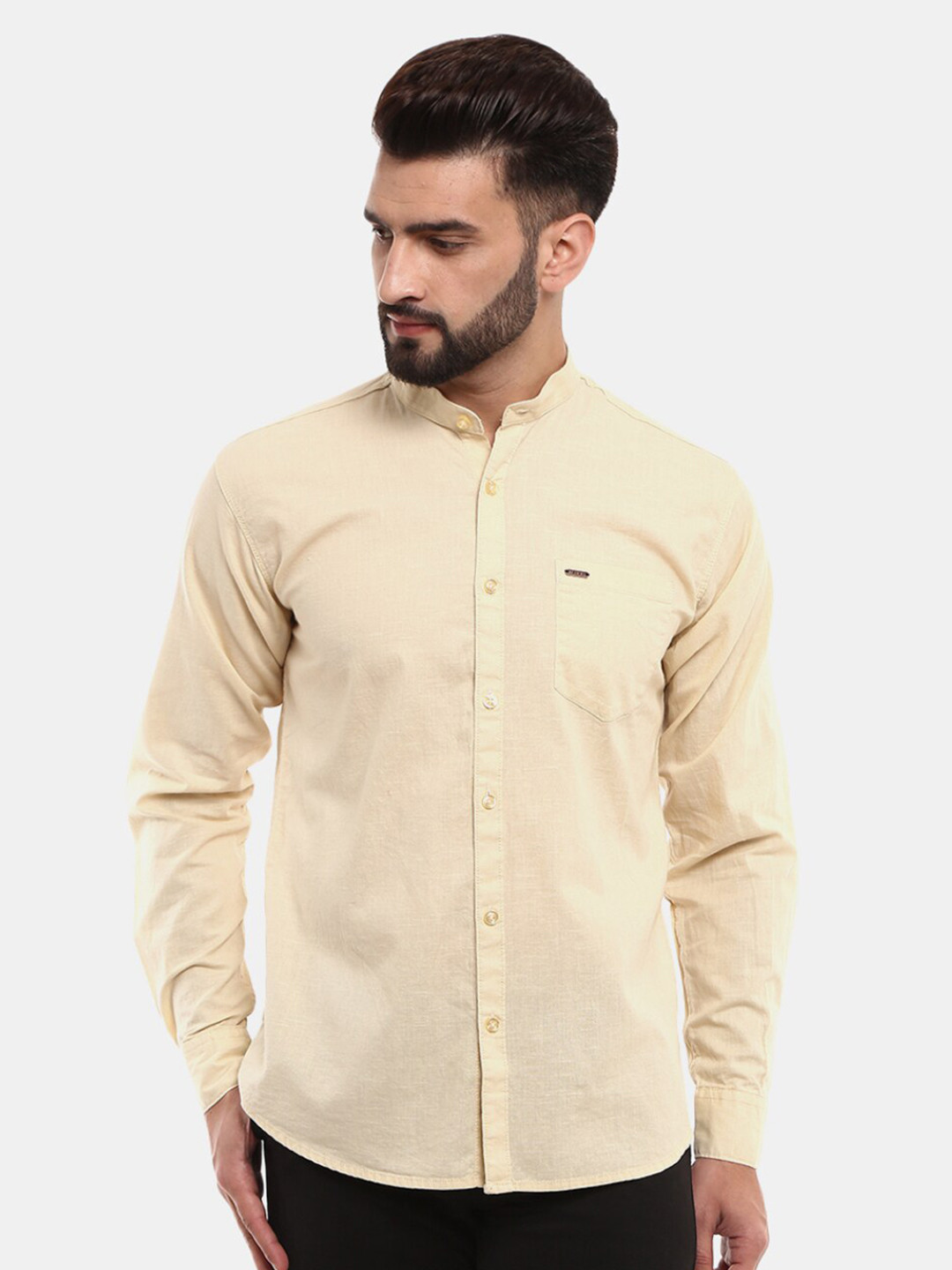 

V-Mart Men Beige Classic Casual Shirt