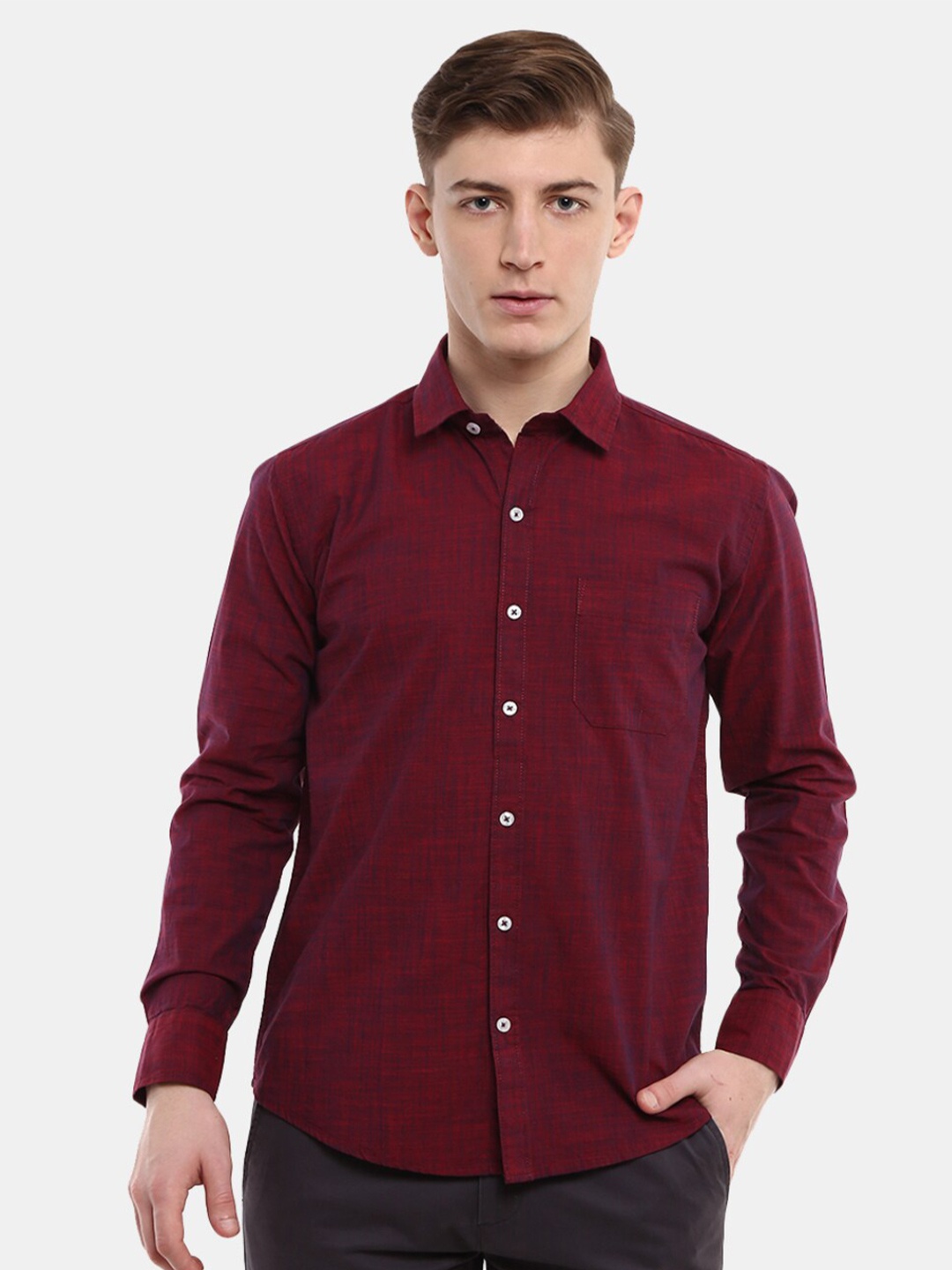 

V-Mart Men Maroon Classic Formal Shirt