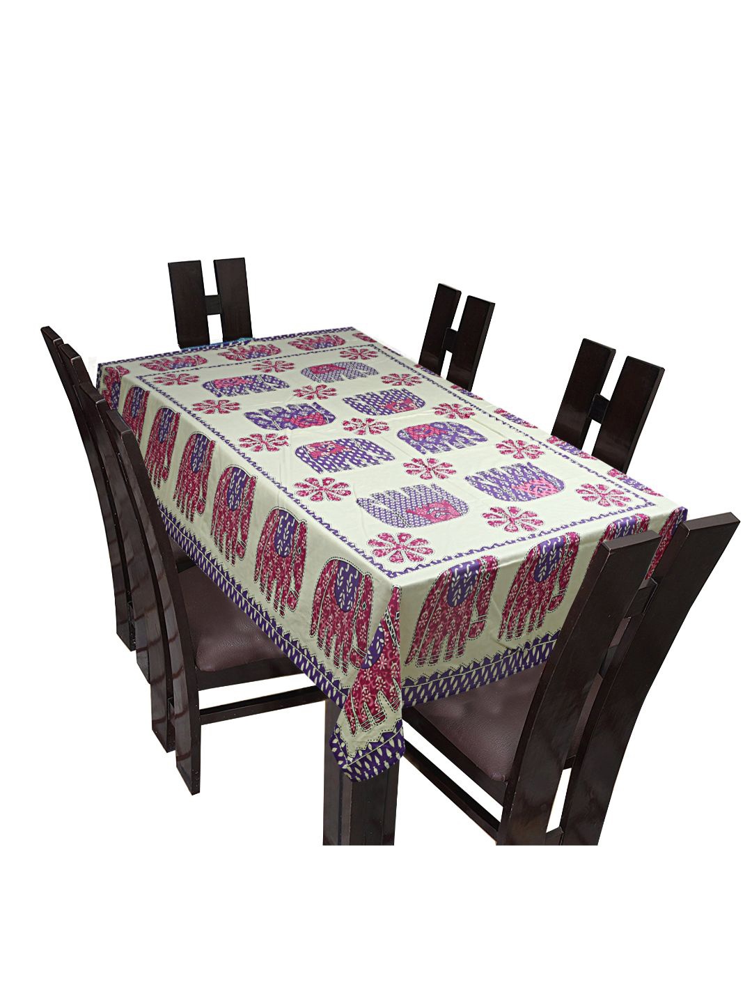

INDHOME LIFE Beige & Red Printed 144 TC Cotton Rectangle Table Covers