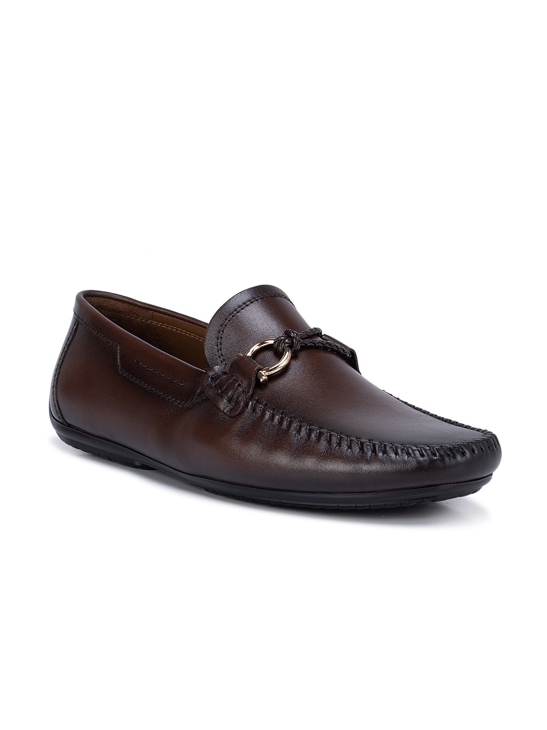 

ROSSO BRUNELLO Men Brown Leather Driving Shoes