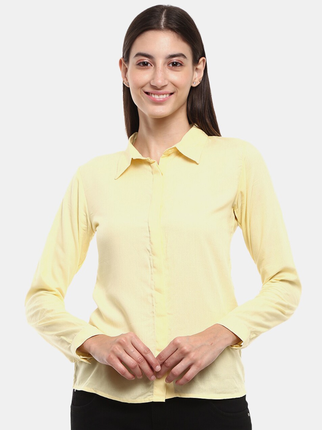 

V-Mart Women Yellow Classic Casual Shirt