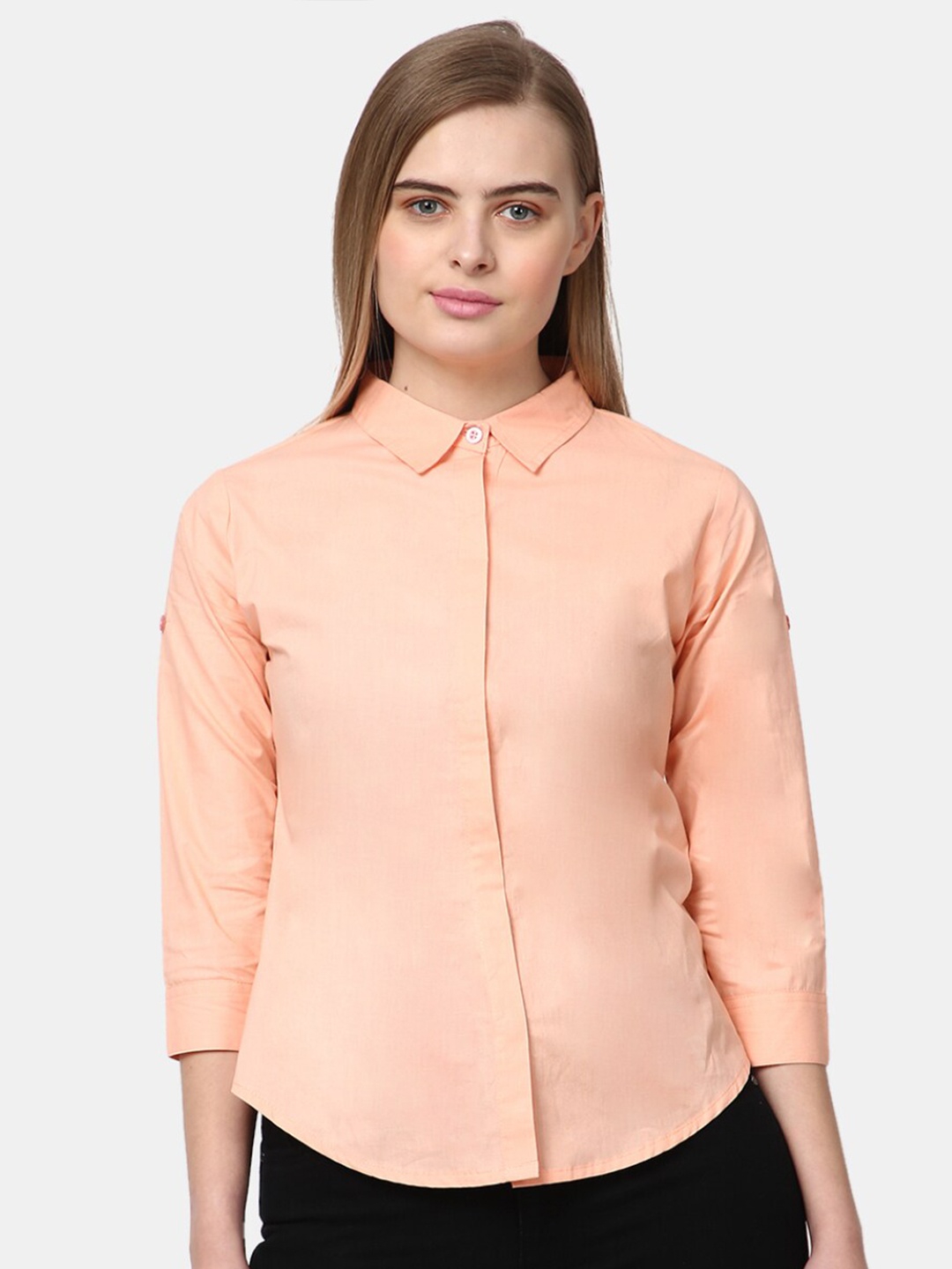 

V-Mart Women Peach-Coloured Classic Casual Shirt