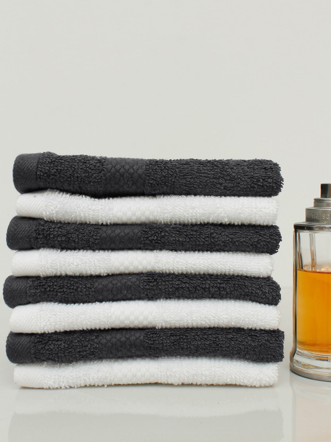 

AVI Living Set Of 8 Solid 500 GSM Cotton Face Towels, White