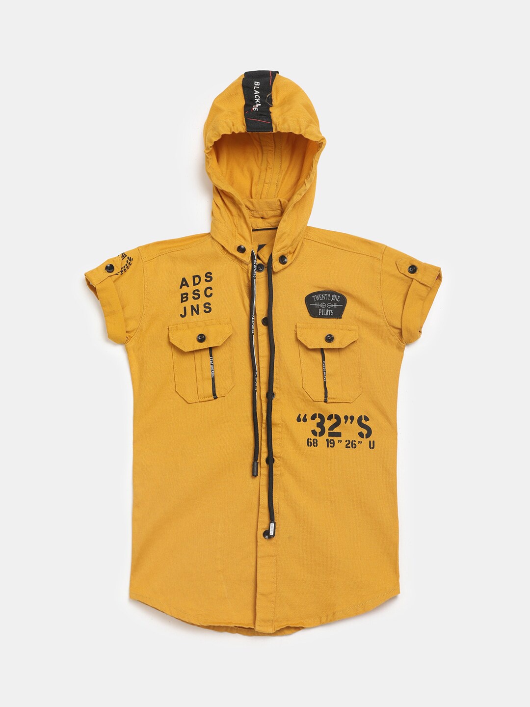 

V-Mart Boys Mustard Classic Printed Casual Shirt