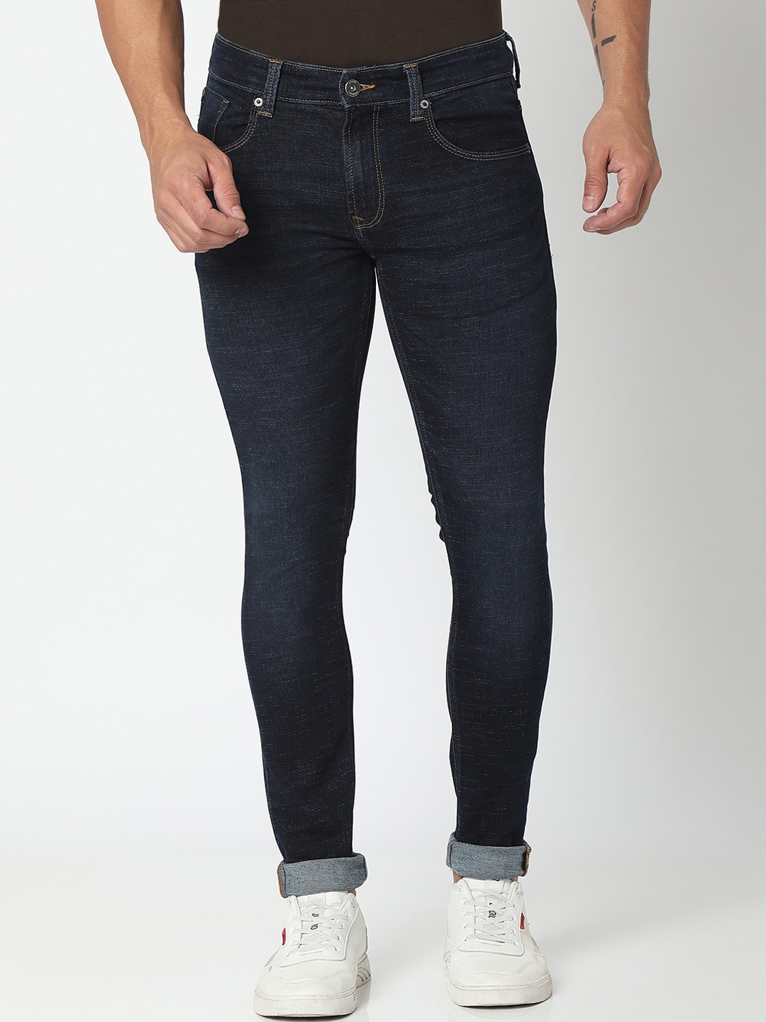 

SPYKAR Men Blue Super Slim Fit Tapered Length Super Skinny Jeans