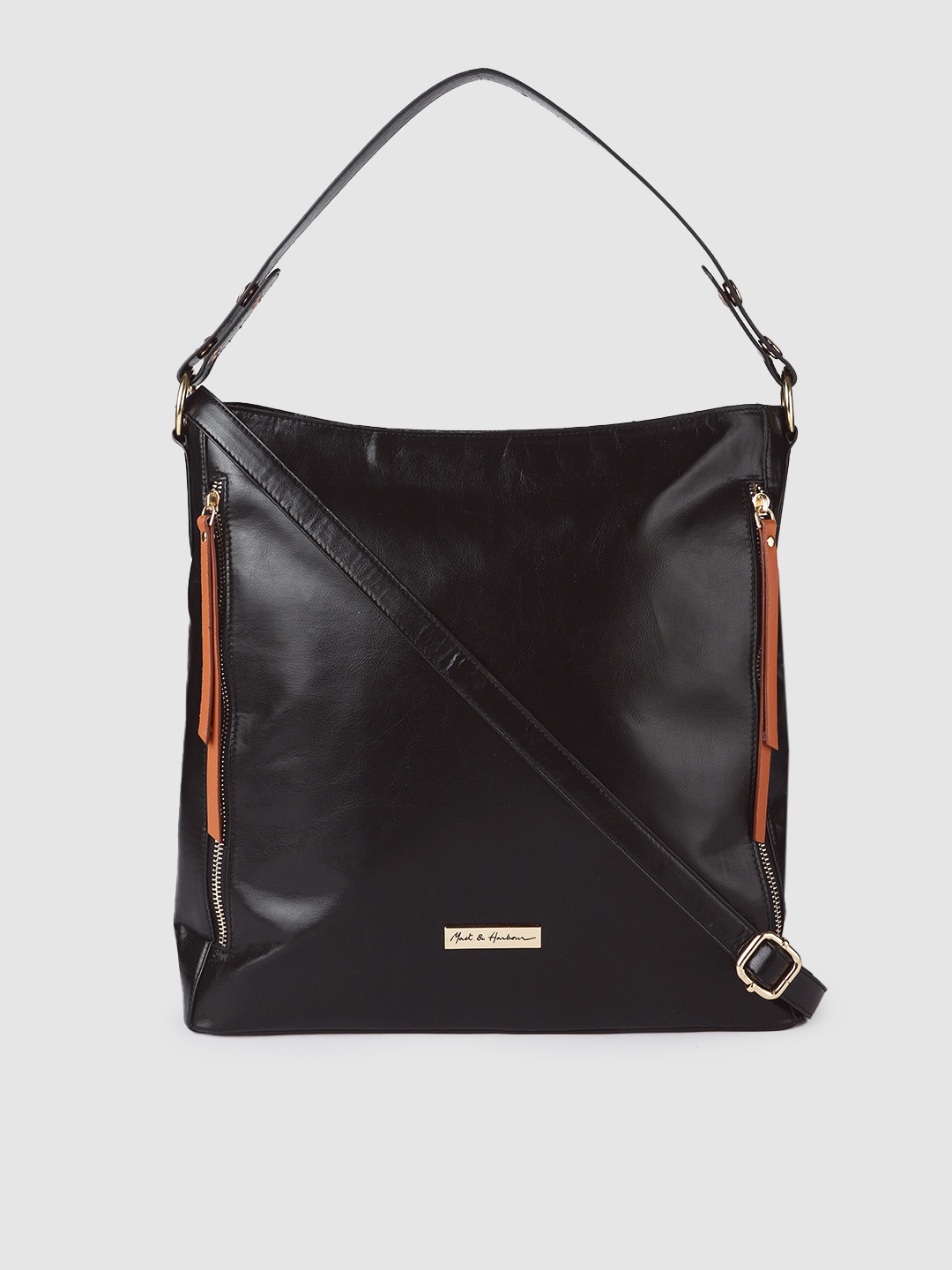 

Mast & Harbour Women Black Structured Shoulder Bag