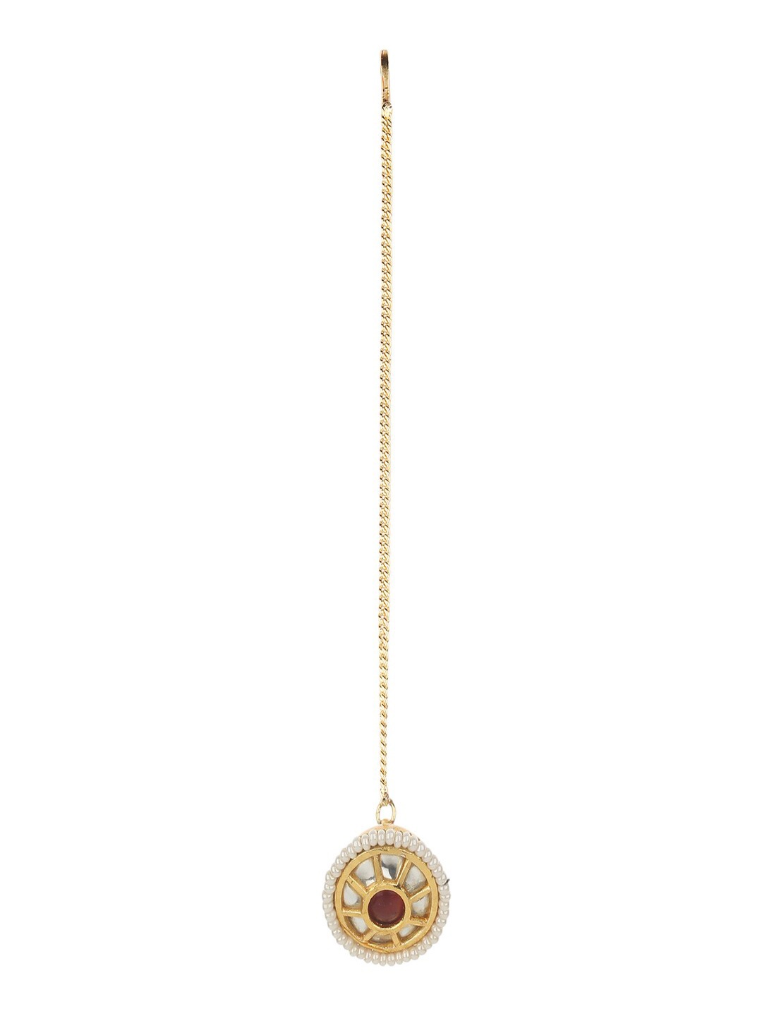 

Runjhun Women Gold-Toned Beaded Maang Tikka