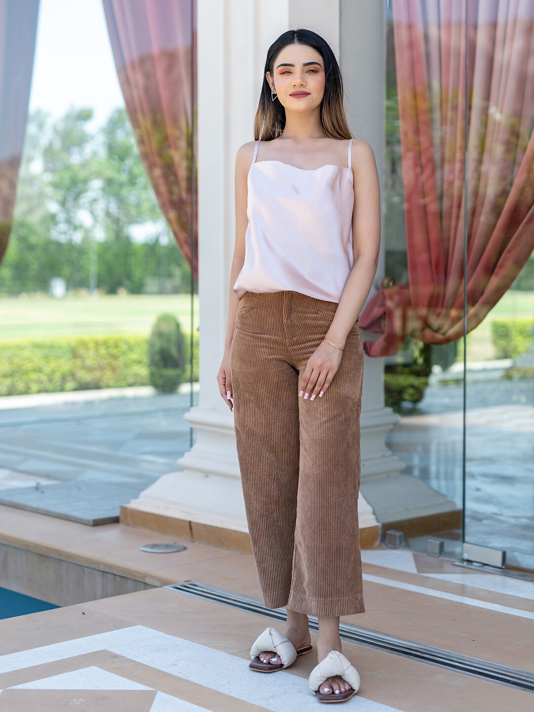 

Tistabene Champagne Solid Satin Cami Top