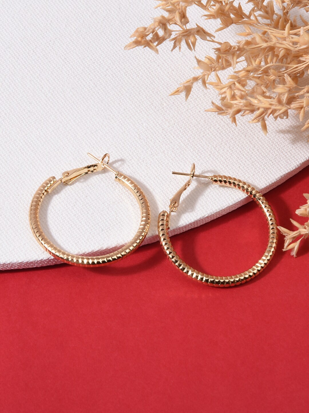 

ToniQ Gold-Toned Circular Hoop Earrings