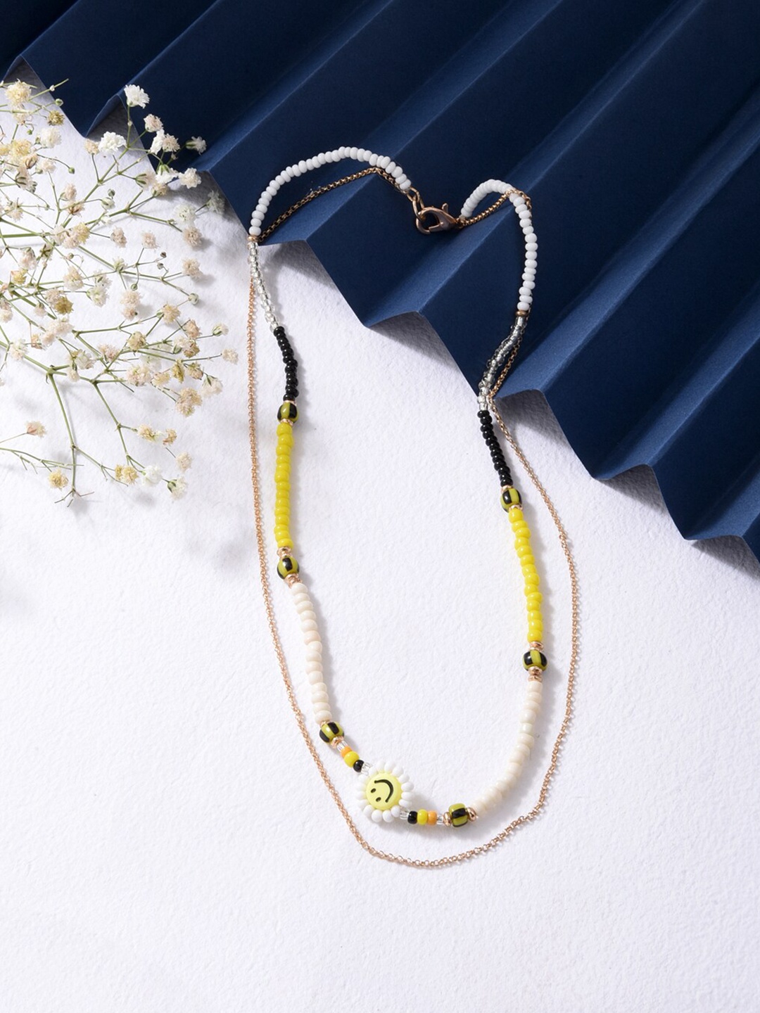 

ToniQ Gold-Toned & Yellow Gold-Plated Bohemian Necklace