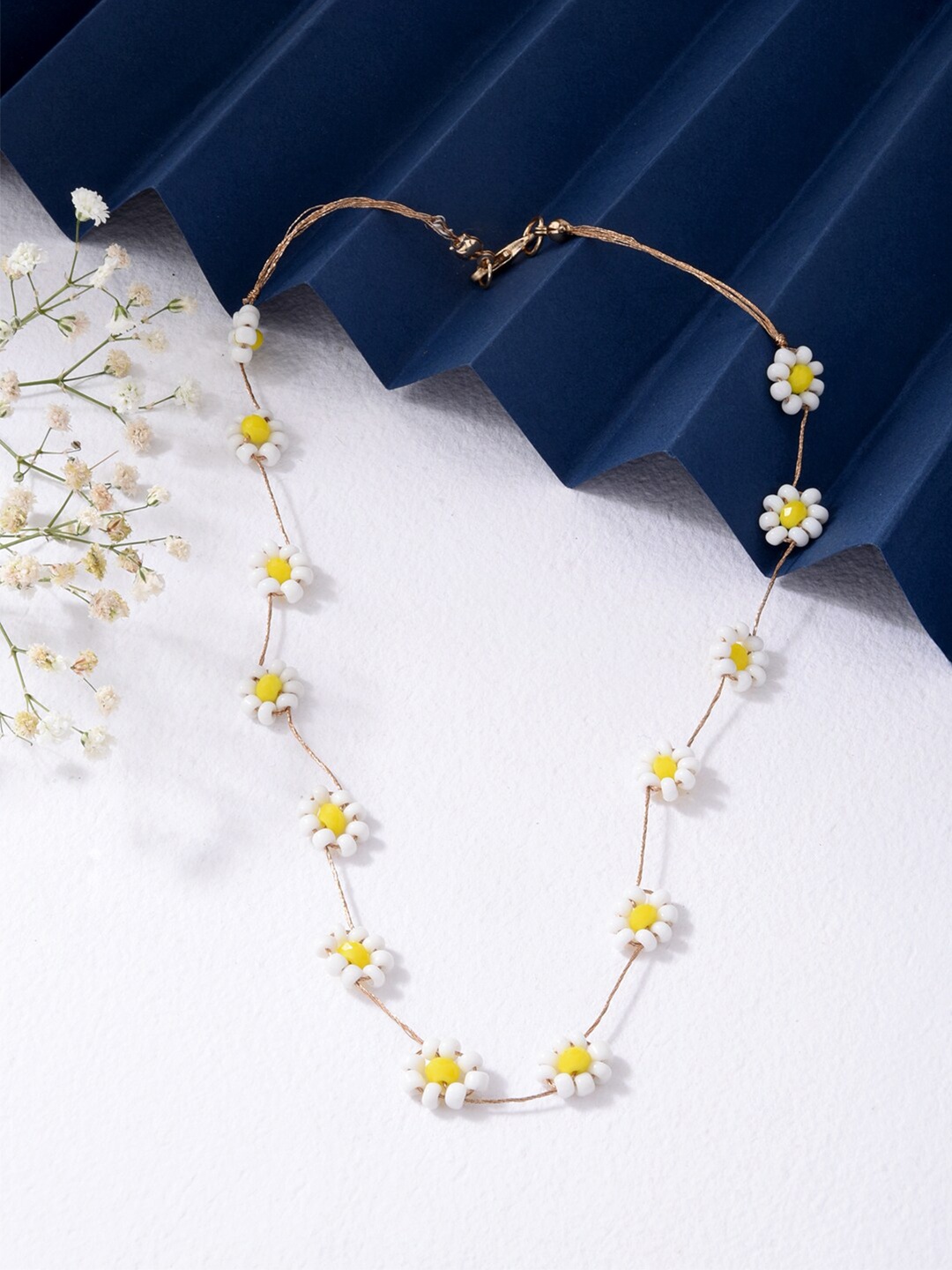 

ToniQ Gold-Toned & White Gold-Plated Bohemian Necklace