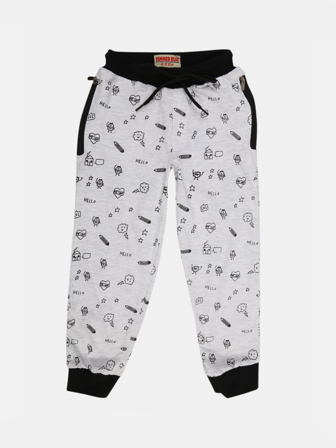 

V-Mart Boys Grey Printed Cotton Joggers