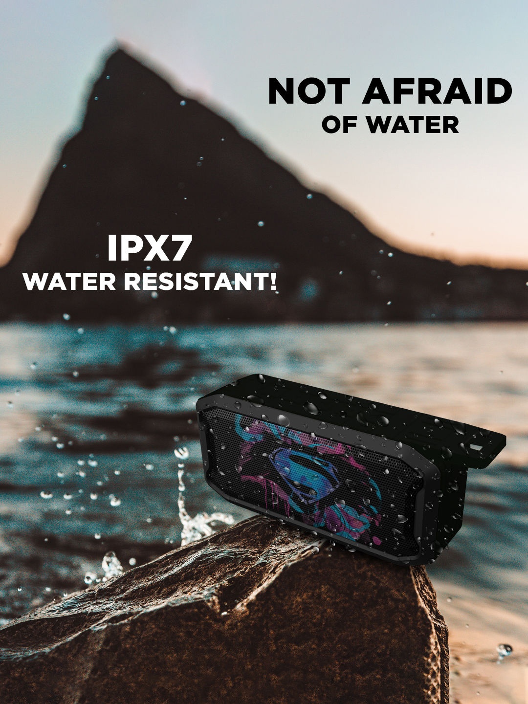 

Roadster Black & Blue Printed The Epic Trio 5W Wireless Melody Bluetooth Speaker