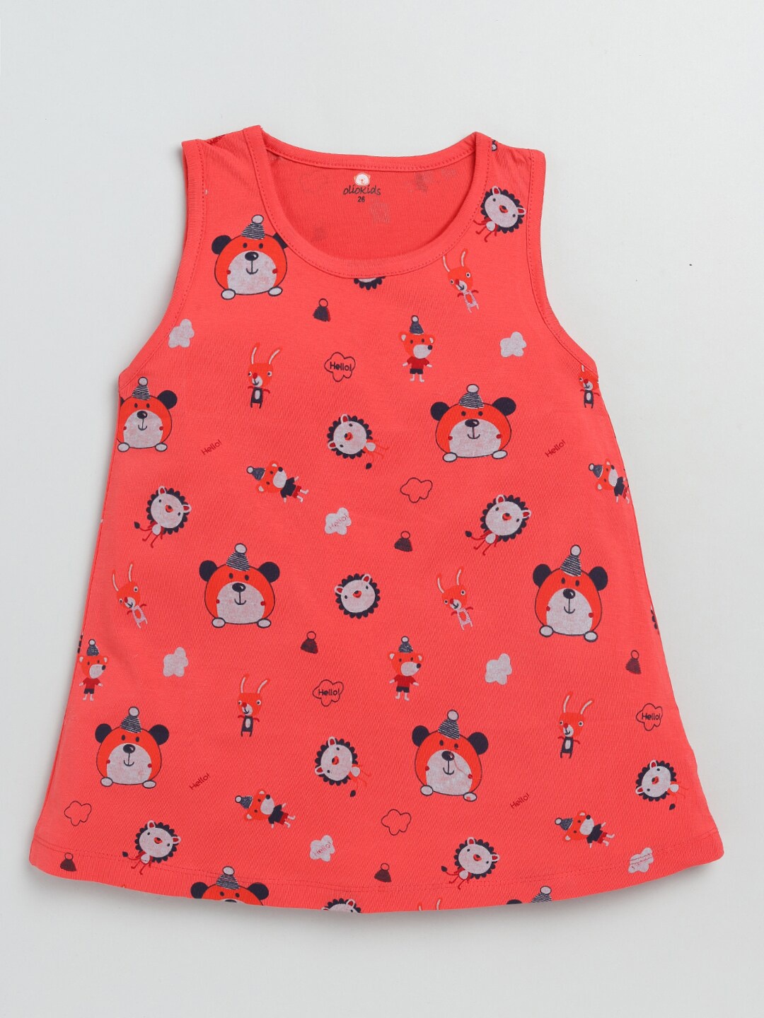 

Olio Kids Girls Orange conversational print A-Line Dress