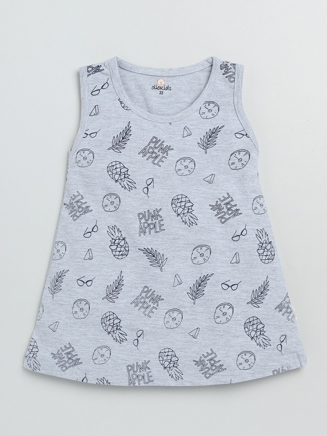 

Olio Kids Grey A-Line Pure Cotton Dress