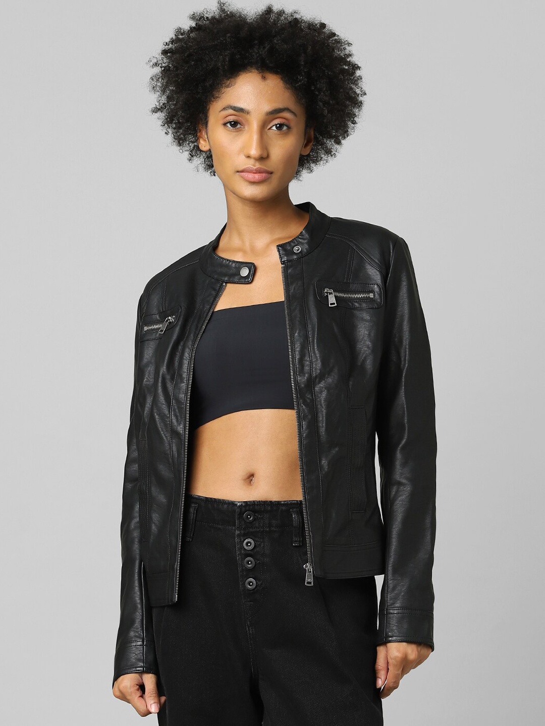 

ONLY Women Black Biker Jacket