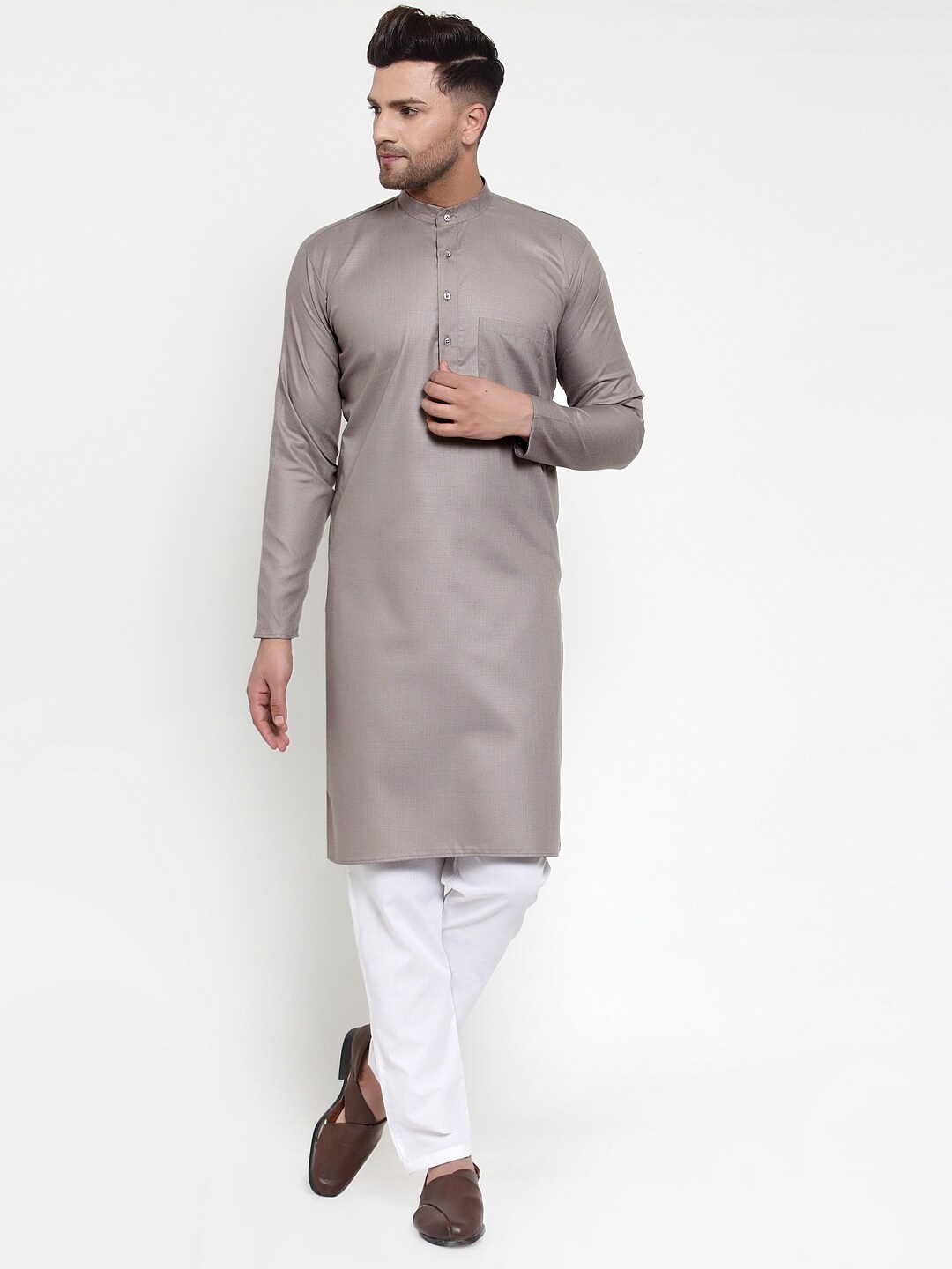 

Jompers Men Grey Kurta with Pyjamas