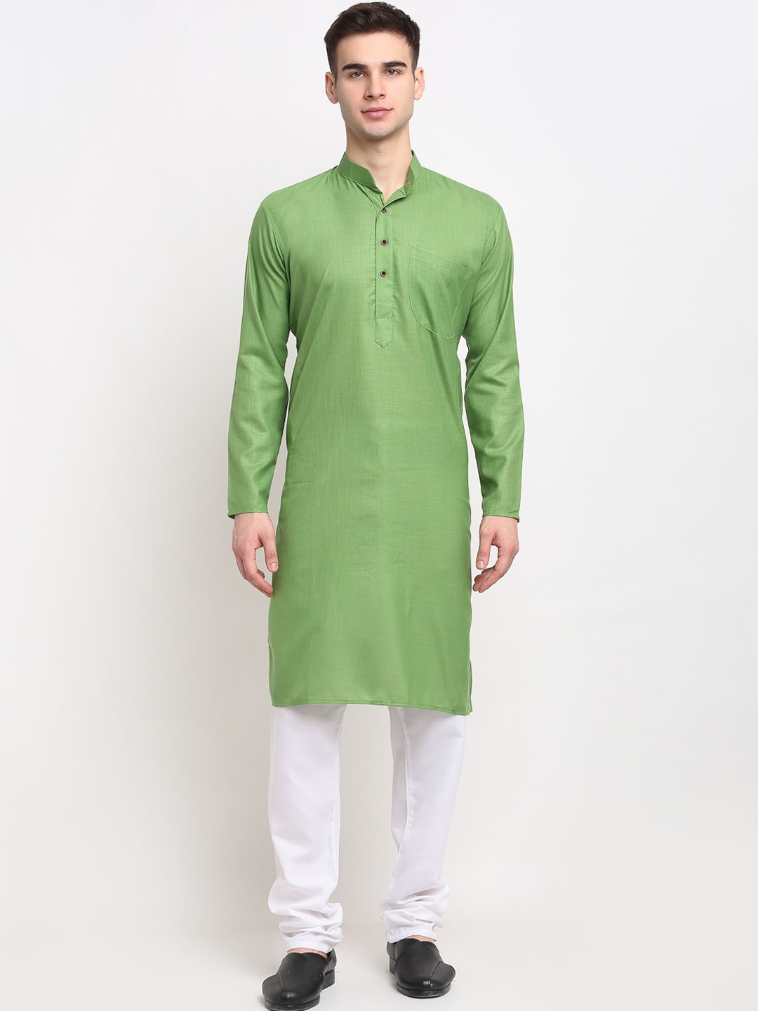 

Jompers Men Green Pure Cotton Kurta with Pyjamas
