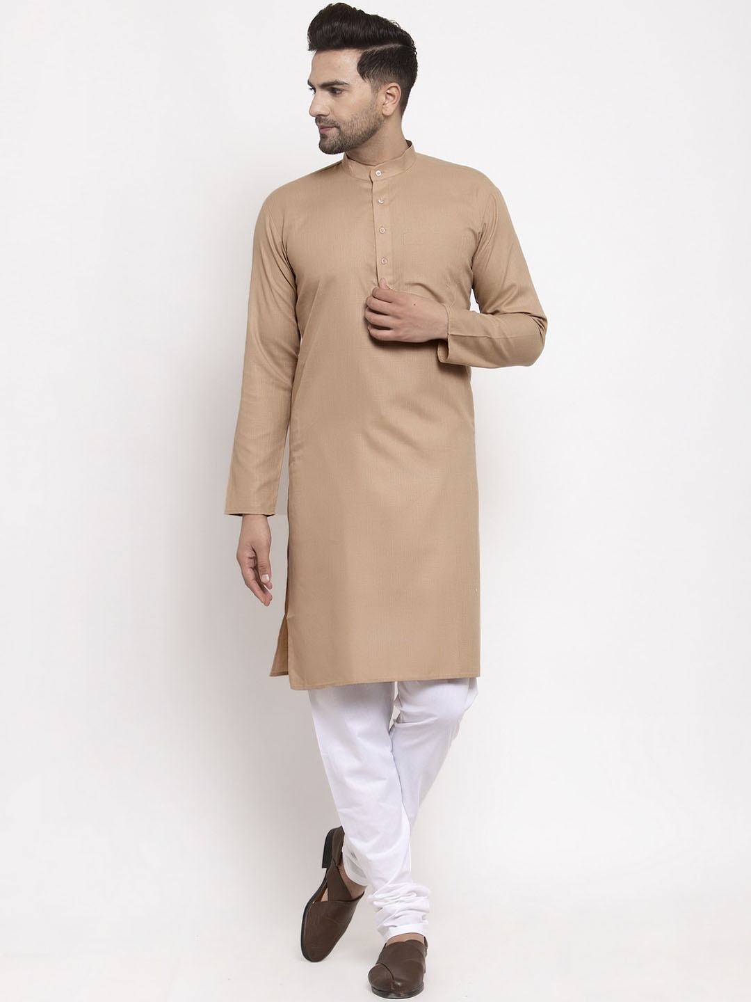 

Jompers Men Brown Kurta with Churidar