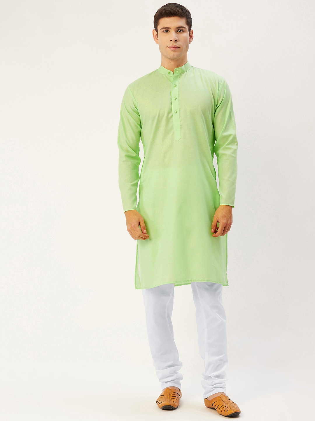 

Jompers Men Lime Green Kurta with Pyjamas