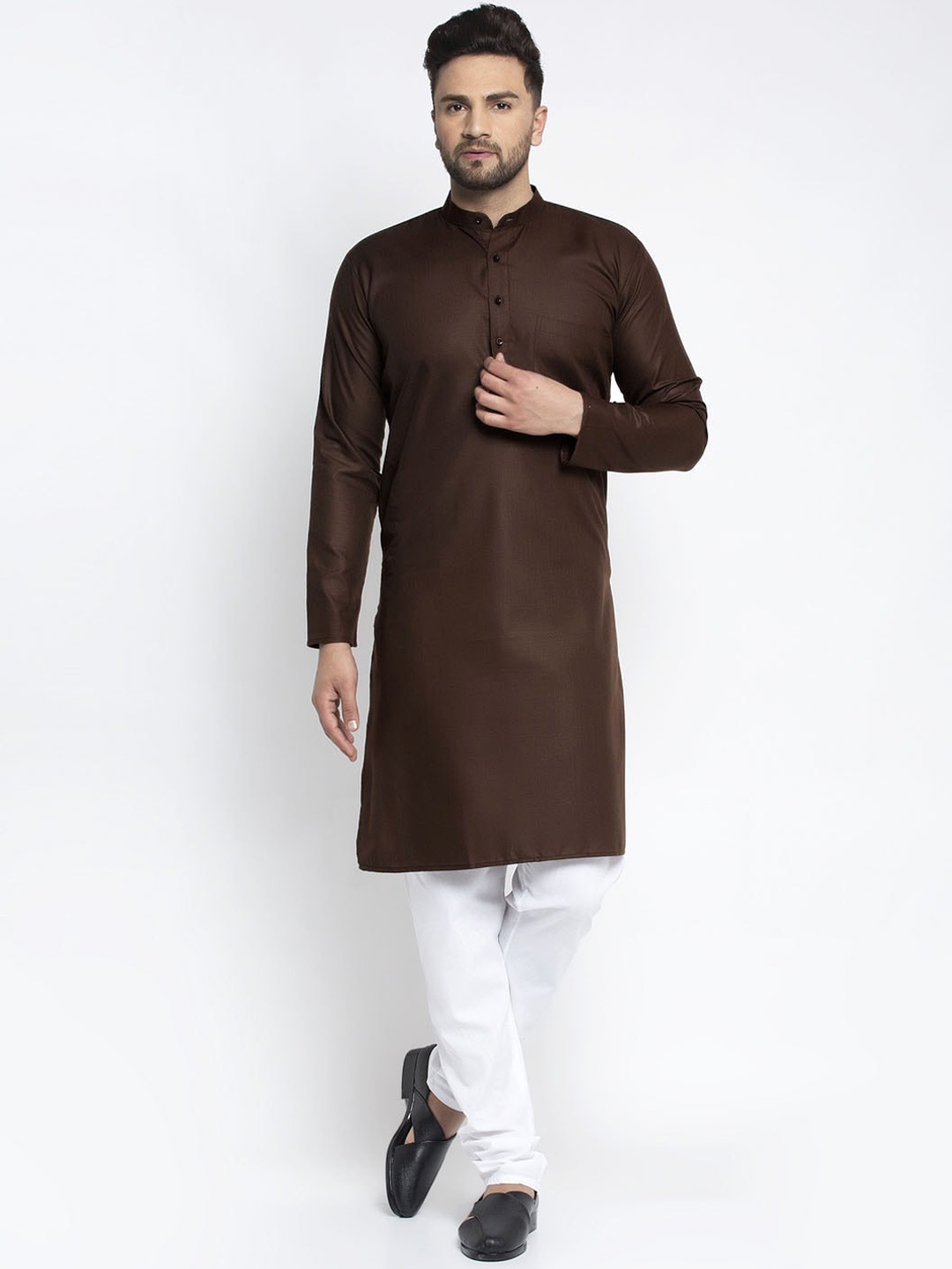 

Jompers Men Coffee Brown Kurta with Pyjamas