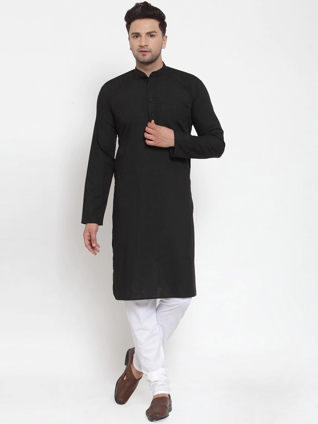 

Jompers Men Black Kurta with Pyjamas