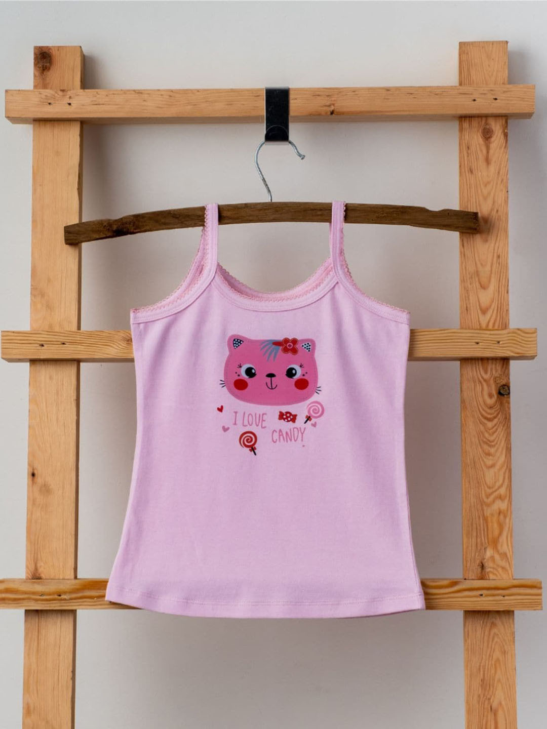 

haus & kinder Girls Pack Of 3 Printed Cotton Camisoles, Pink