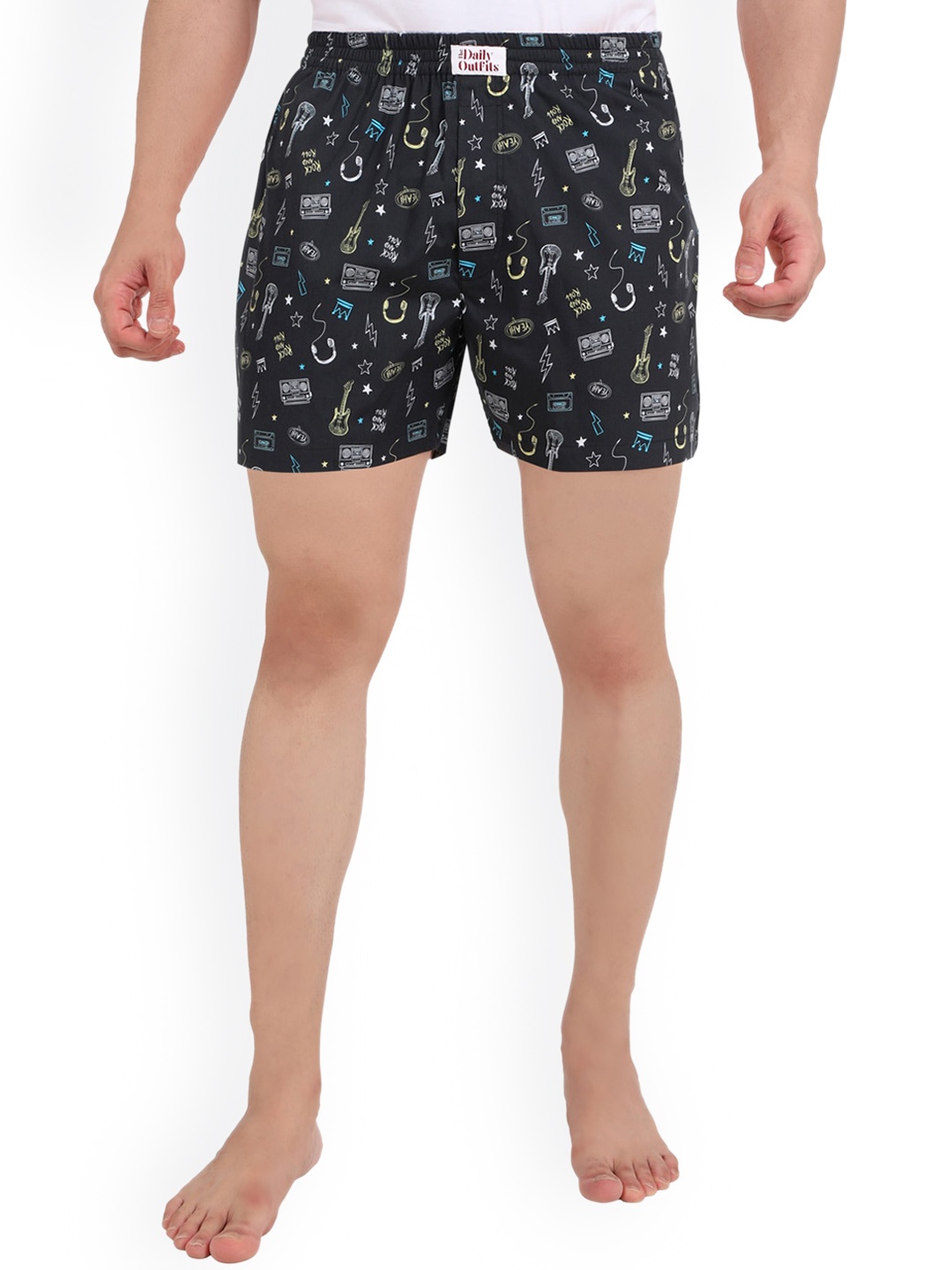 

THE DAILY OUTFITS Men Grey Doodle Comfy Boxer