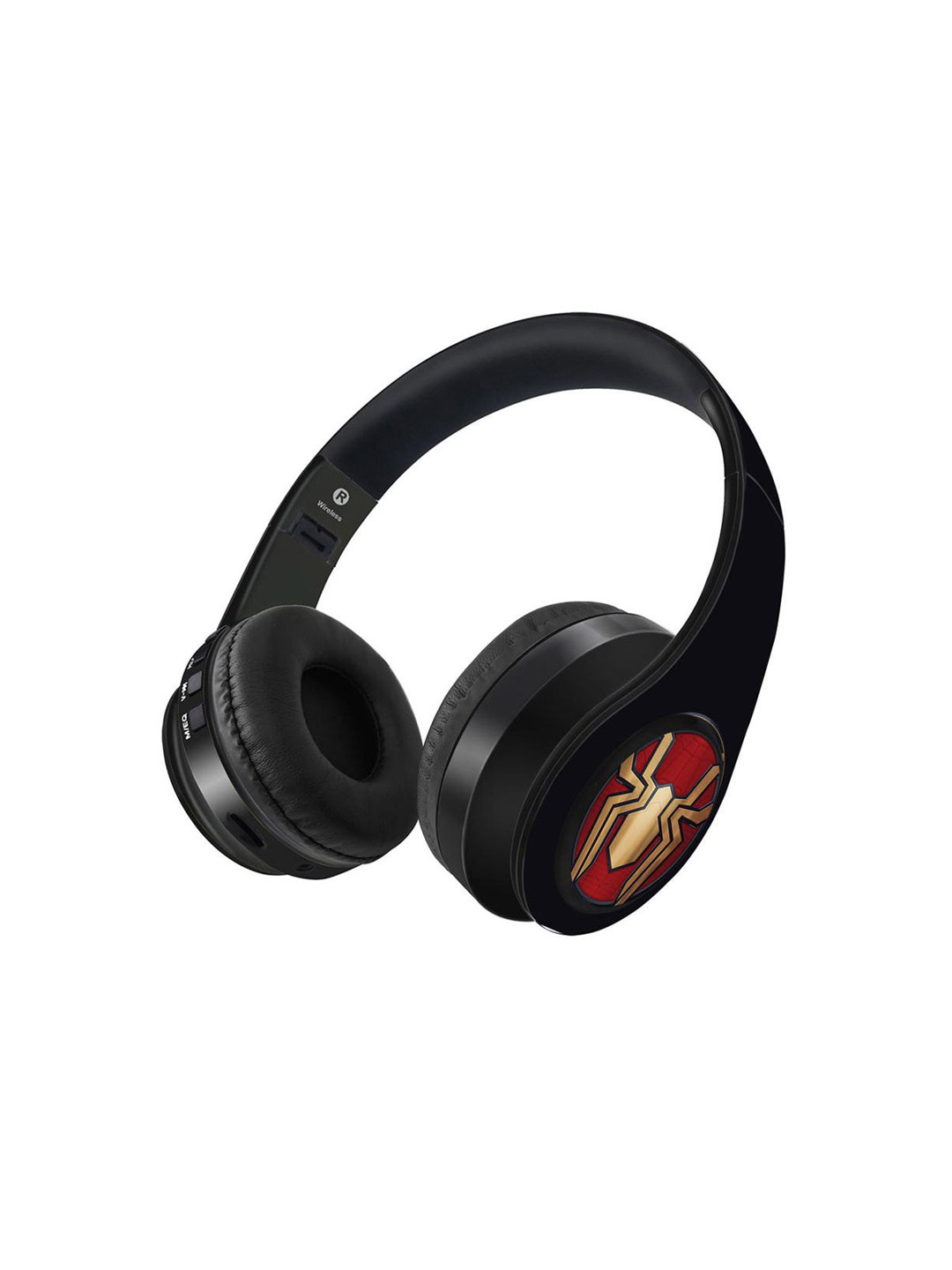 

Kook N Keech Black & Red Printed Integrated Spider Logo Bluetooth On Ear Headphones