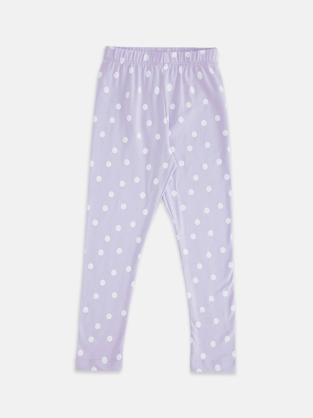 

Pantaloons Junior Girls Lavender-Colored & White Printed Ankle-Length Leggings