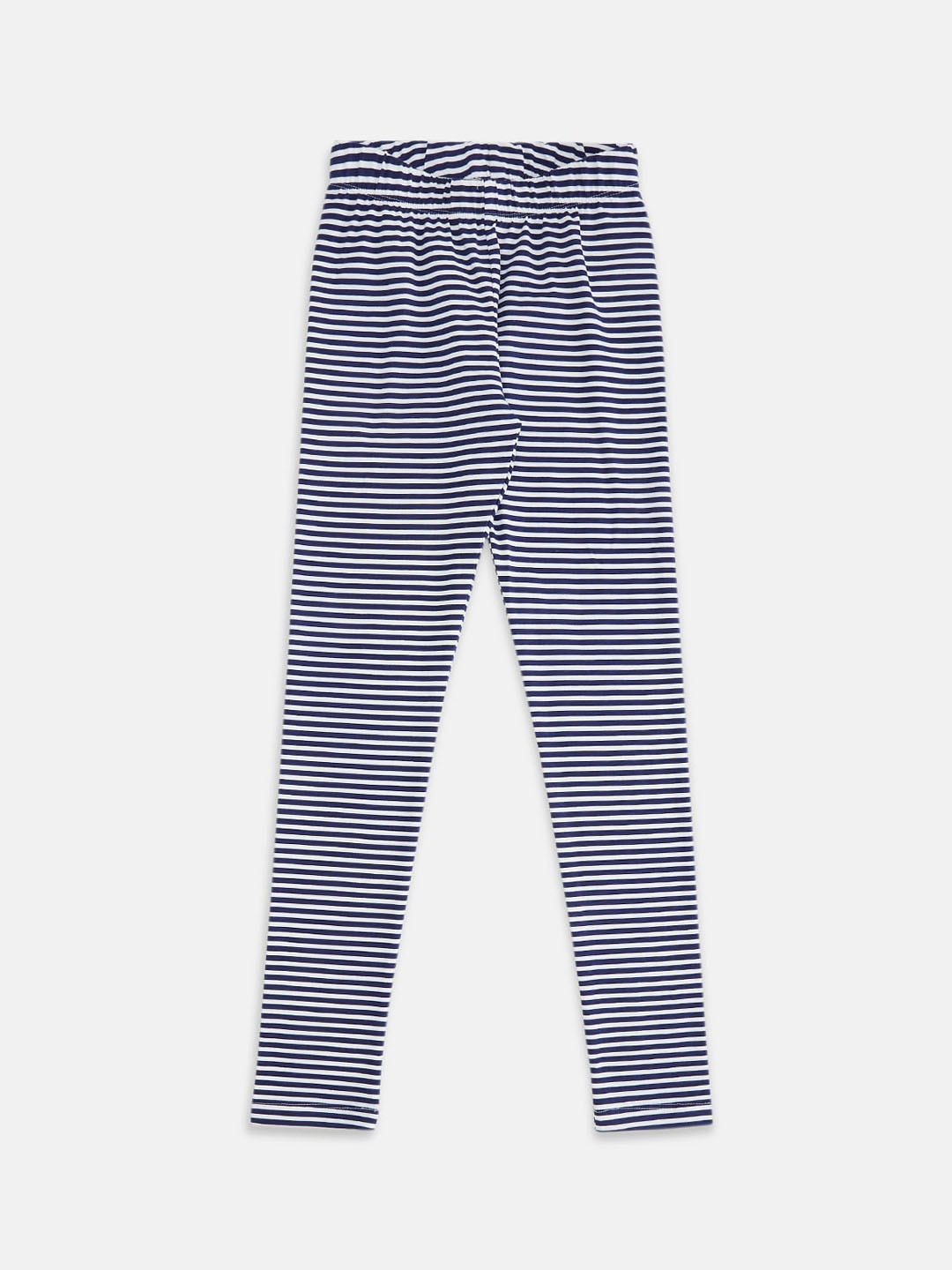 

Pantaloons Junior Girls Navy Blue & White Striped Leggings