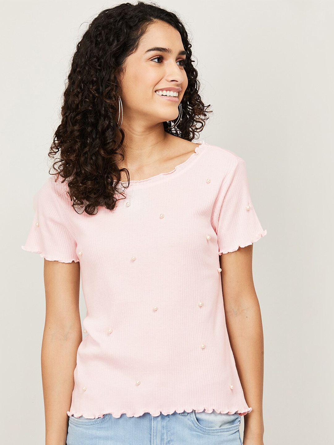 

Fame Forever by Lifestyle Pink Embellished Top