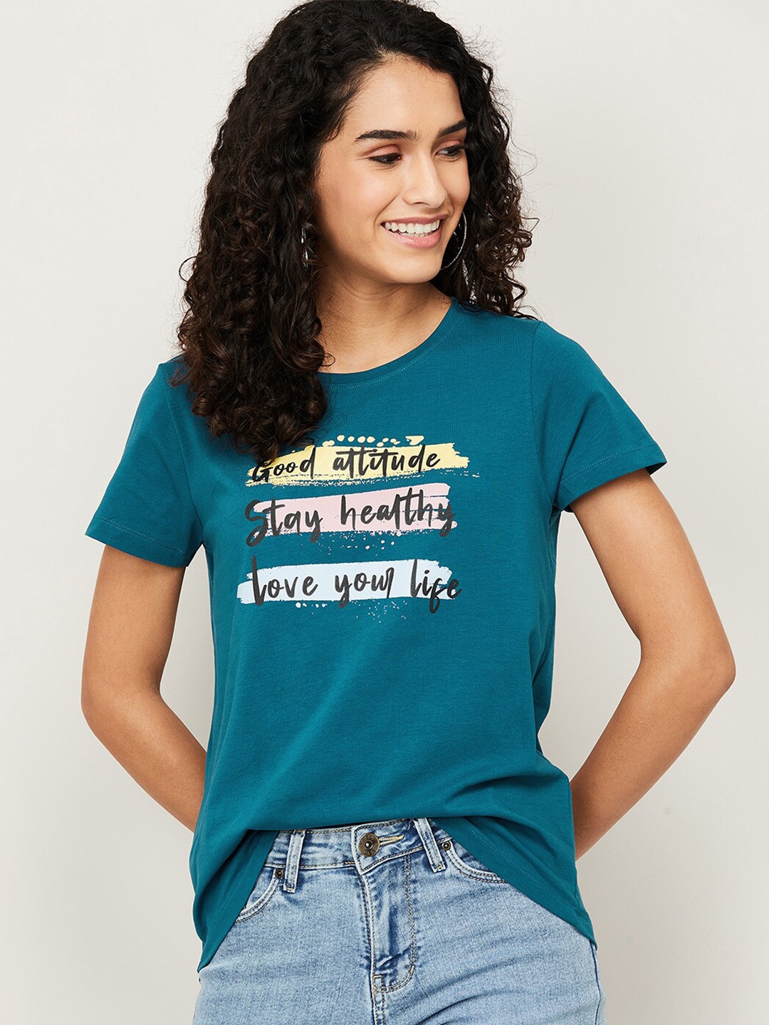 

Fame Forever by Lifestyle Women Blue Print Top