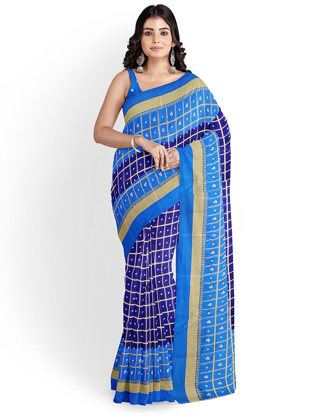 

KALINI Navy Blue & Beige Ethnic Motifs Art Silk Saree