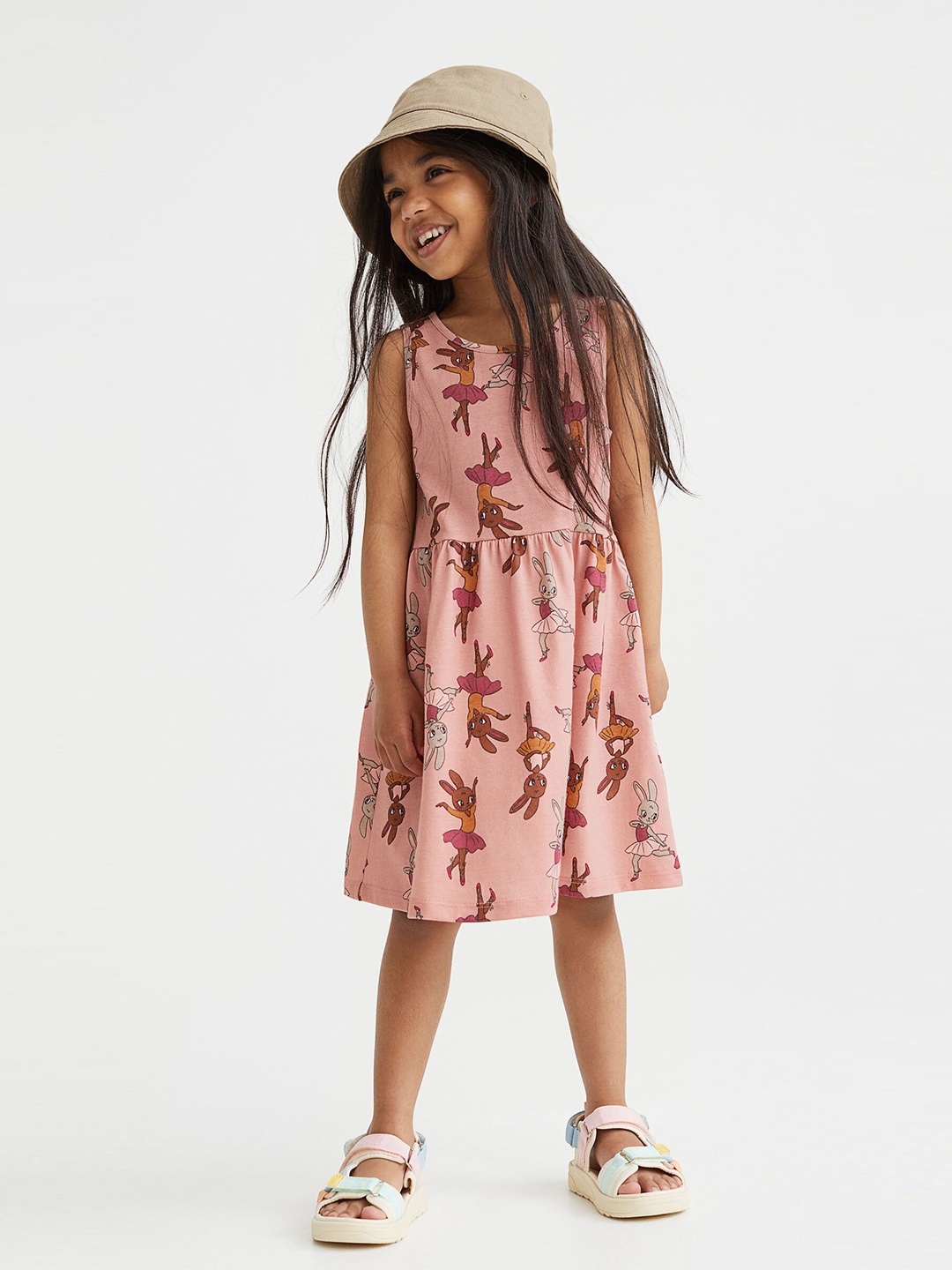 

H&M Girls Pink Patterned Jersey Dress