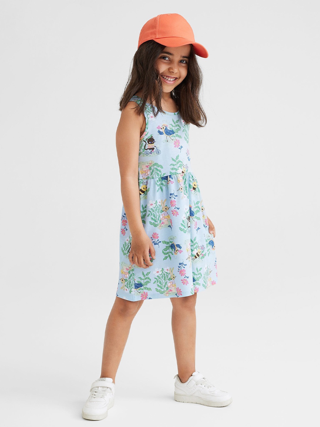 

H&M Girls Blue Patterned Jersey Dress